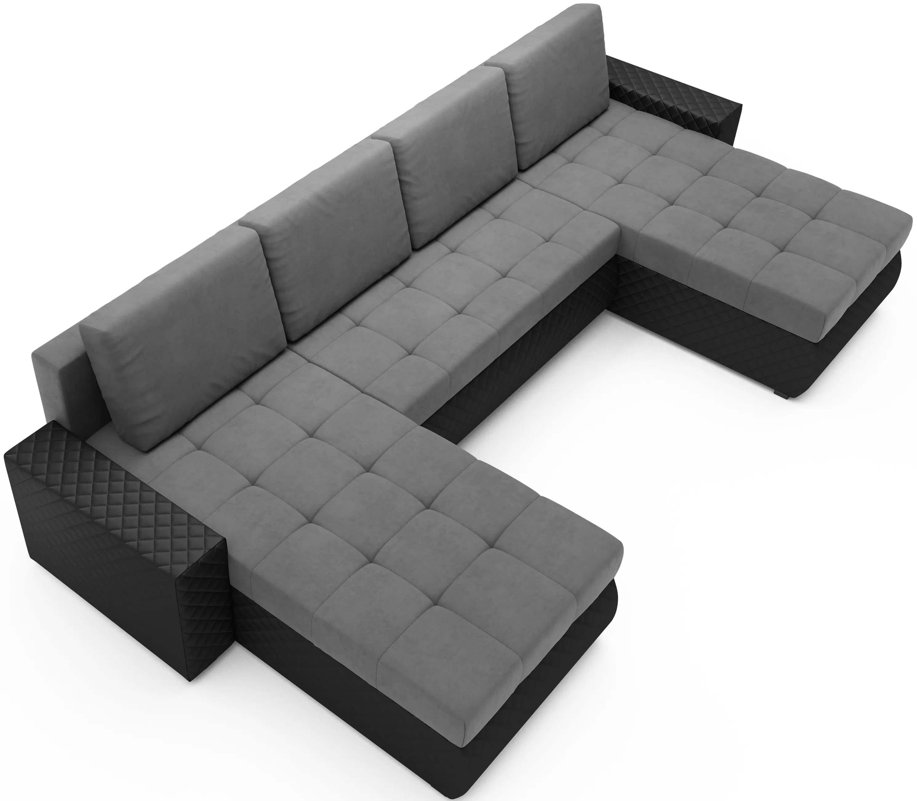 Canapea in forma de U Space Meble Bolt U Bis M27/D8Pik (Gray/Black)