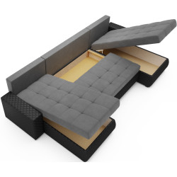 Canapea in forma de U Space Meble Bolt U Bis M27/D8Pik (Gray/Black) Thumb