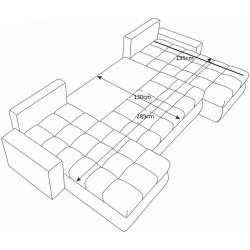 Canapea in forma de U Space Meble Bolt U Bis M27/D8Pik (Gray/Black) Thumb