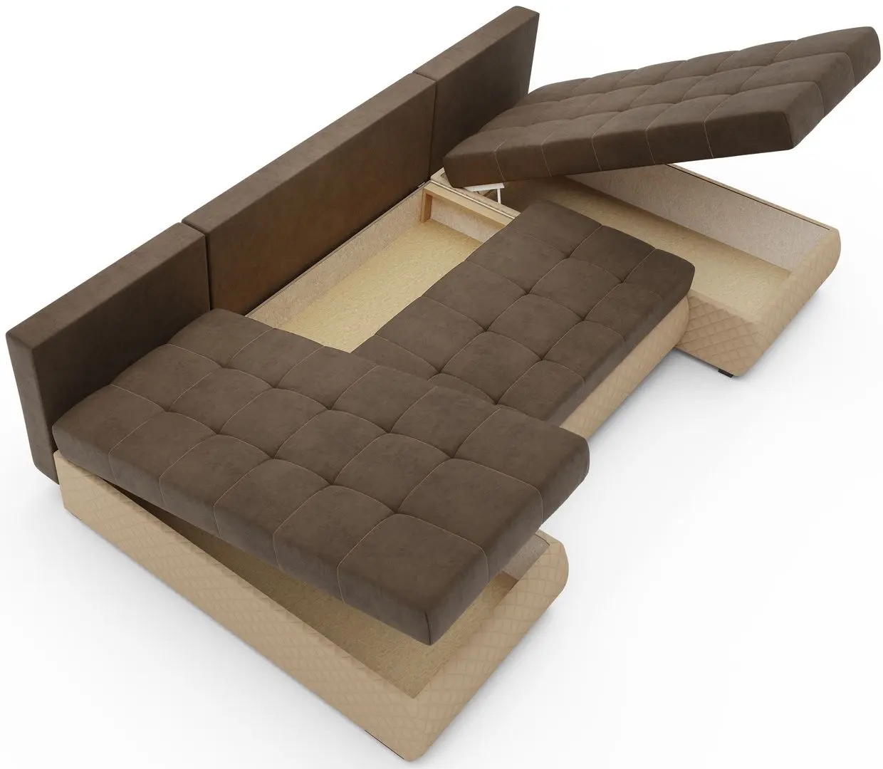 Canapea in forma de U Space Meble Bolt U M20/D100Pik (Brown/Beige)