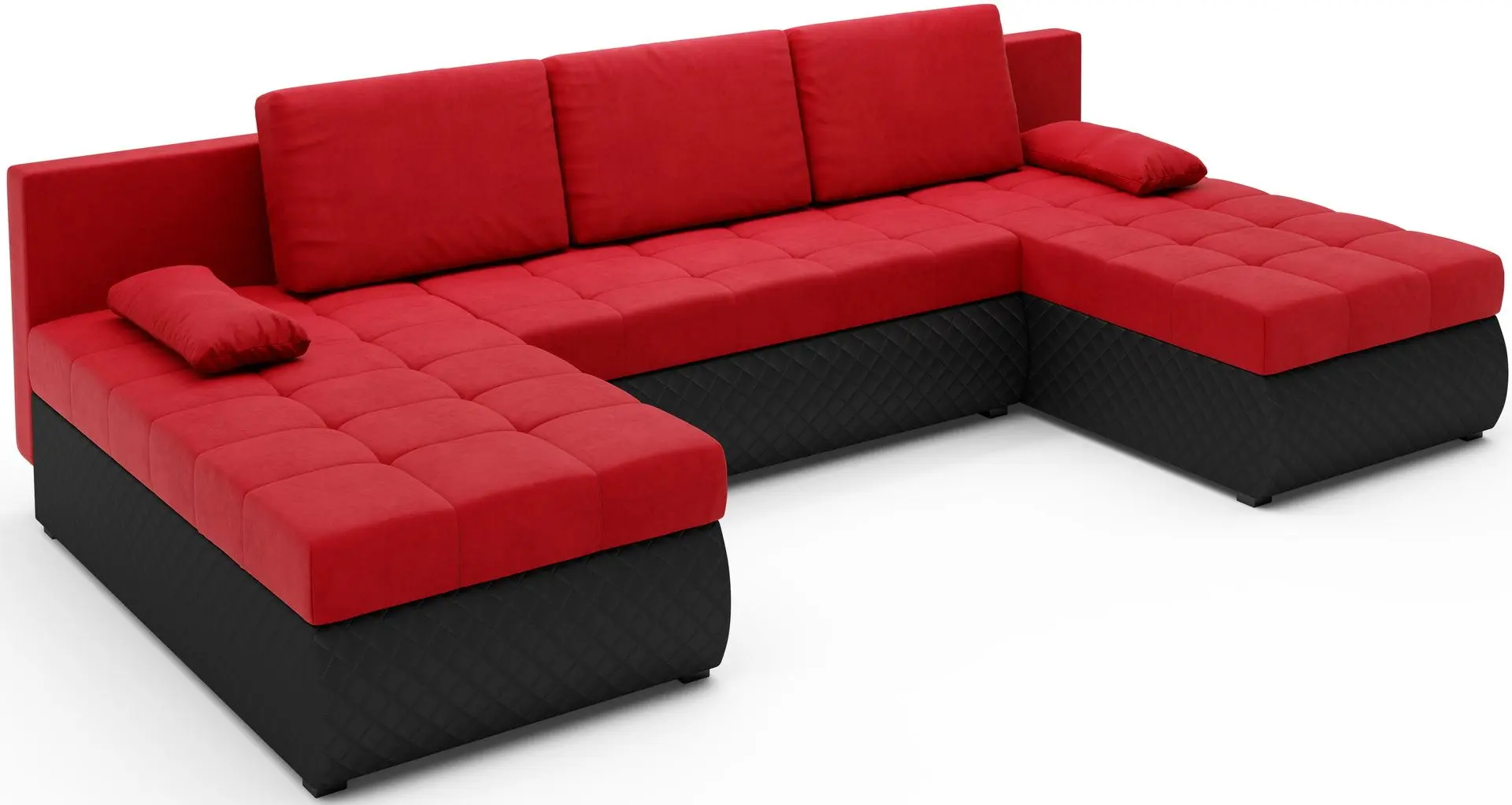 Диван П-образный Space Meble Bolt U M22/D8Pik (Red/Black)