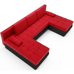 Диван П-образный Space Meble Bolt U M22/D8Pik (Red/Black) Thumb