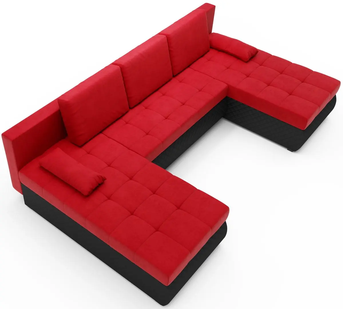 Диван П-образный Space Meble Bolt U M22/D8Pik (Red/Black)