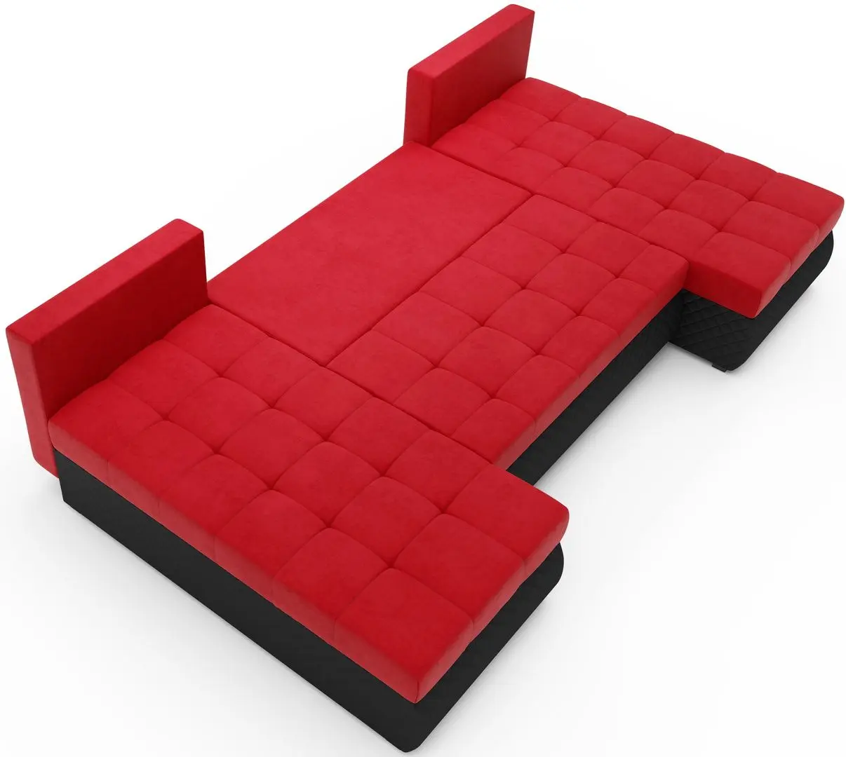 Диван П-образный Space Meble Bolt U M22/D8Pik (Red/Black)