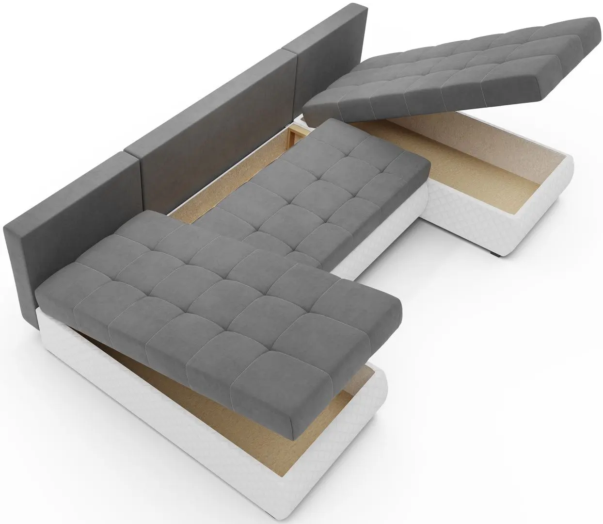 Canapea in forma de U Space Meble Bolt U M27/D511Pik (Gray/White)