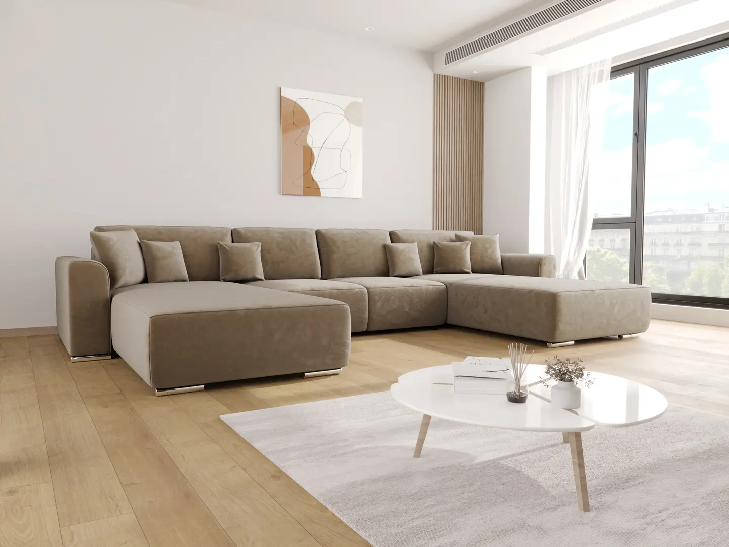 Canapea in forma de U Space Meble Gusto U Monolith 09 (Brown Light)