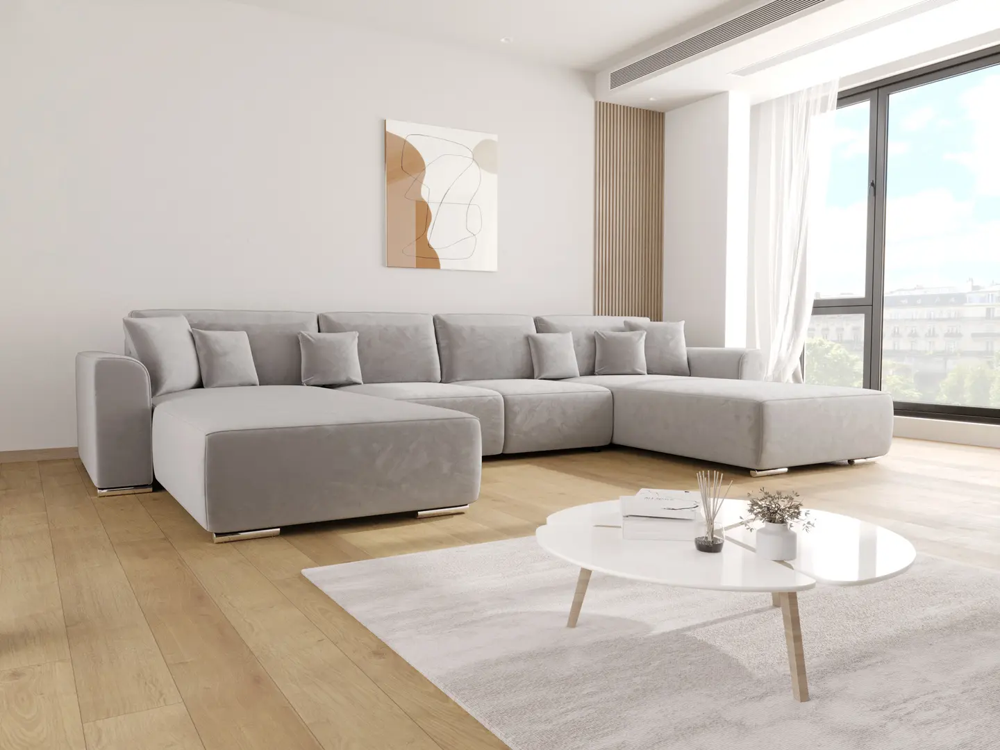 Canapea in forma de U Space Meble Gusto U Monolith 84 (Gray Light)