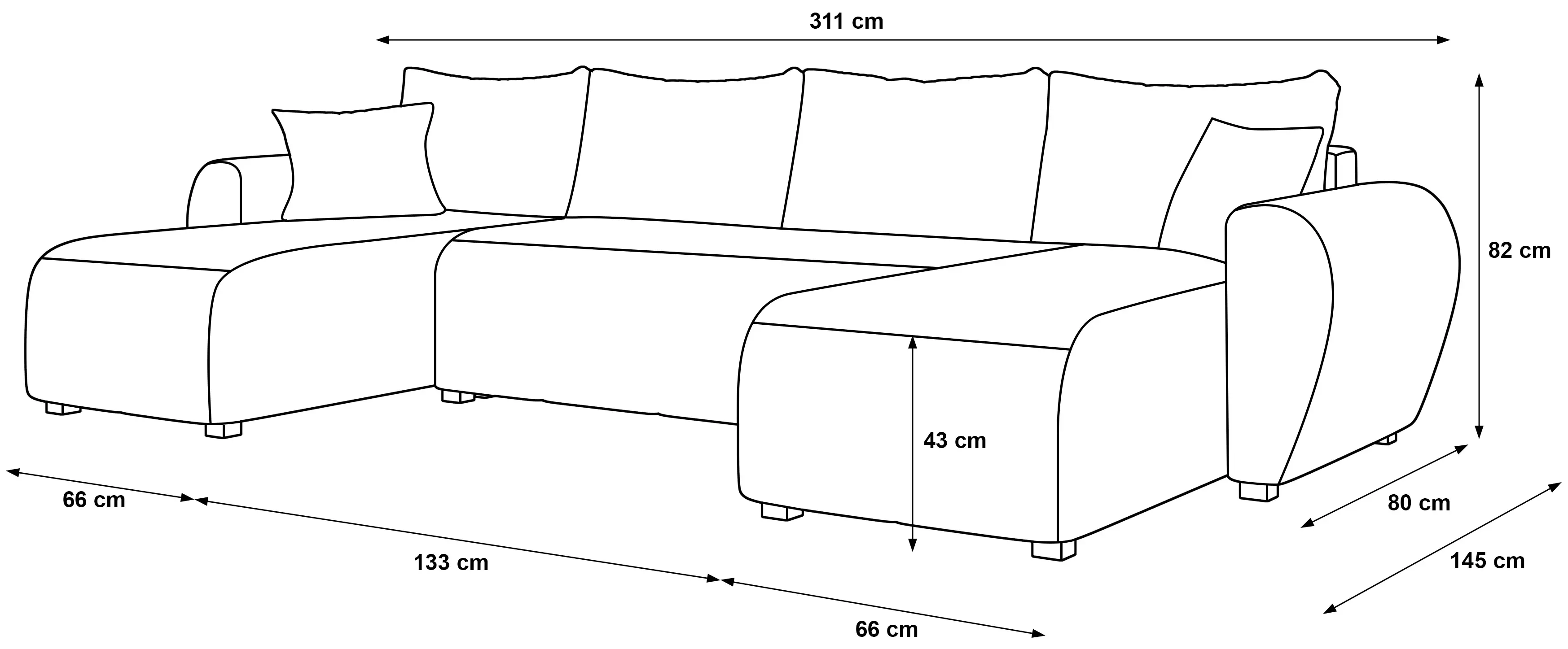 Canapea in forma de U Space Meble Molisa U Cosmic 10 (Cream)