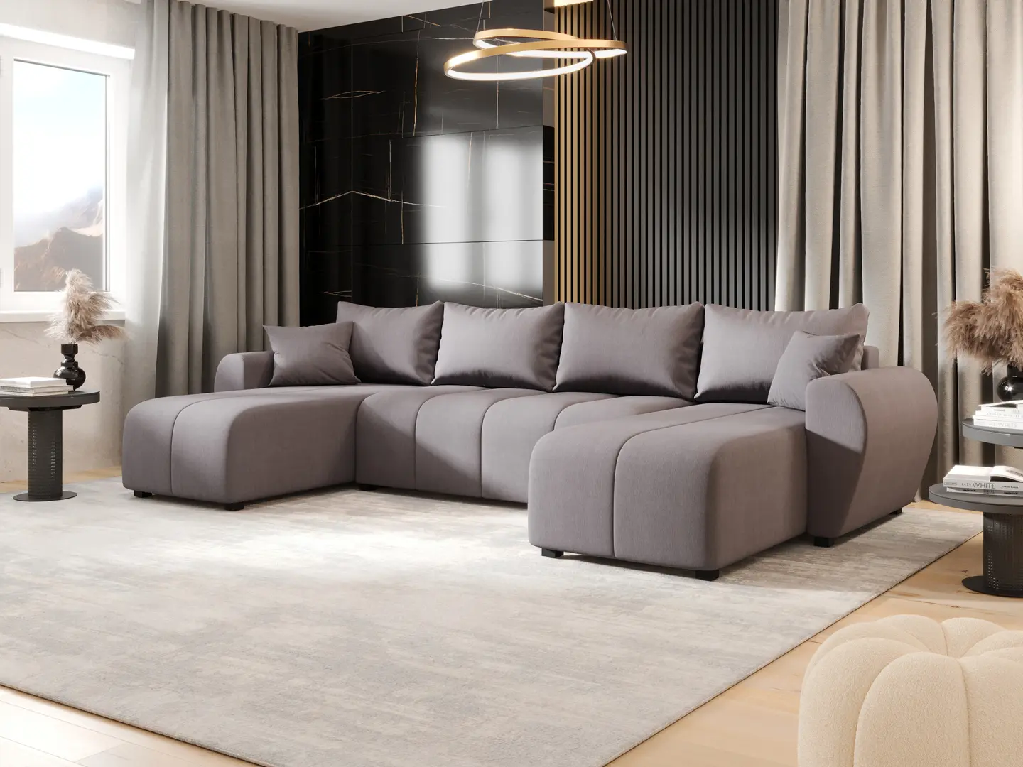 Диван П-образный Space Meble Molisa U Cosmic 160 (Gray)