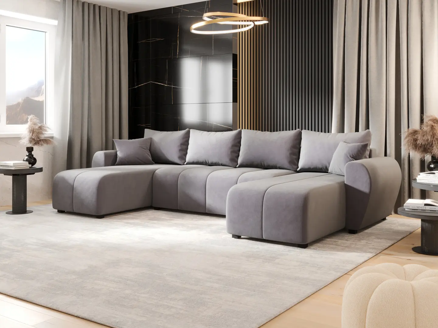 Canapea in forma de U Space Meble Molisa U Itaka 50 (Gray Light)