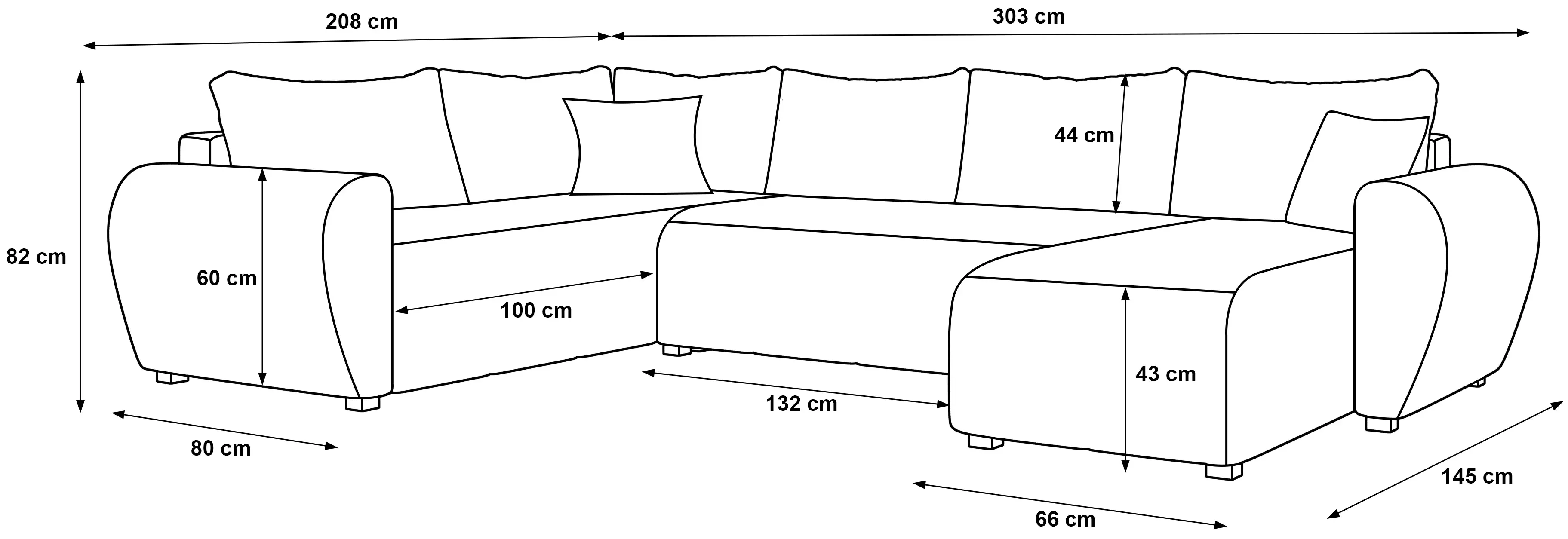 Canapea in forma de U Space Meble Molisa U Plus Cosmic 10 (Cream)