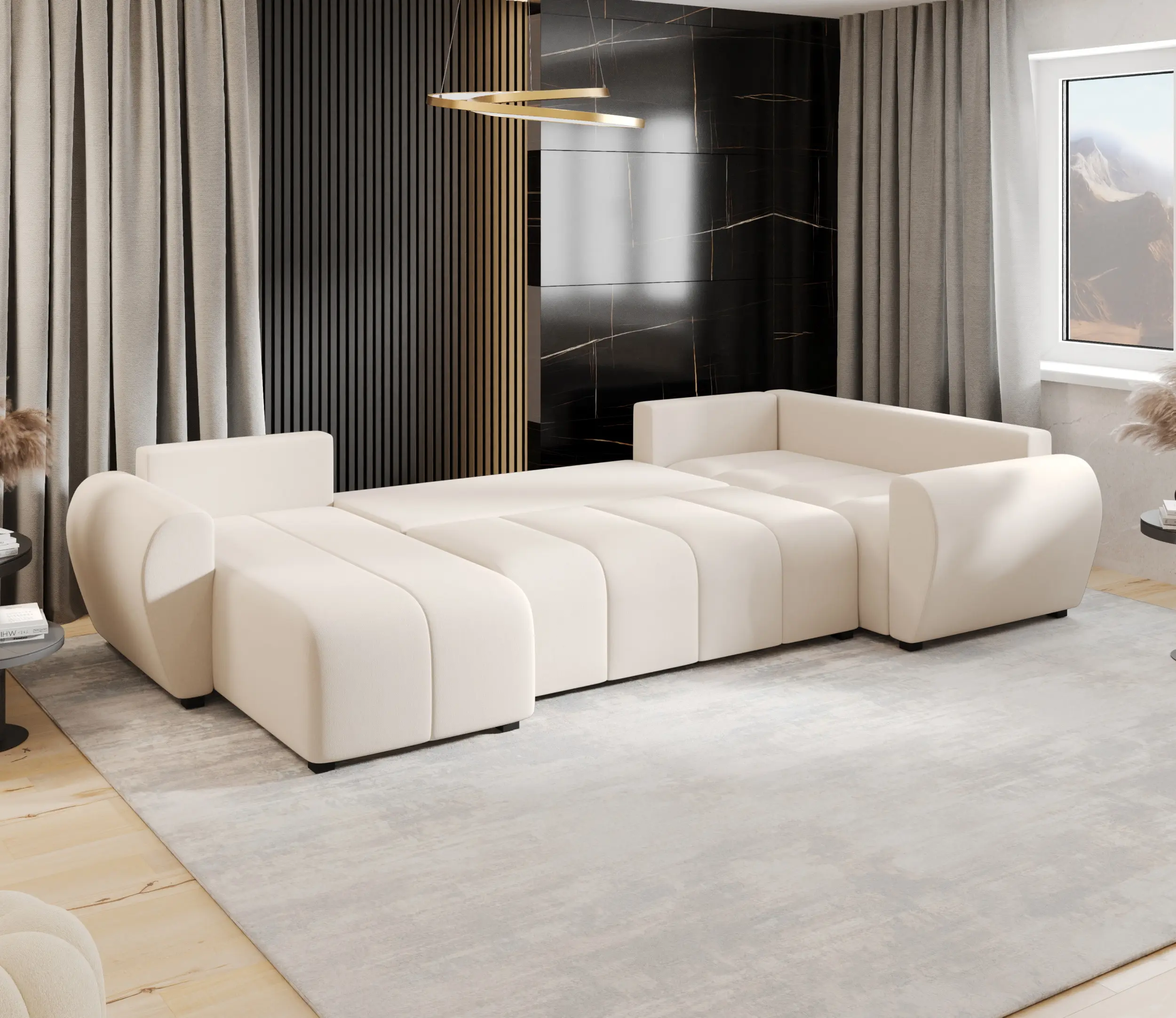 Canapea in forma de U Space Meble Molisa U Plus Cosmic 10 Right (Cream) - 7