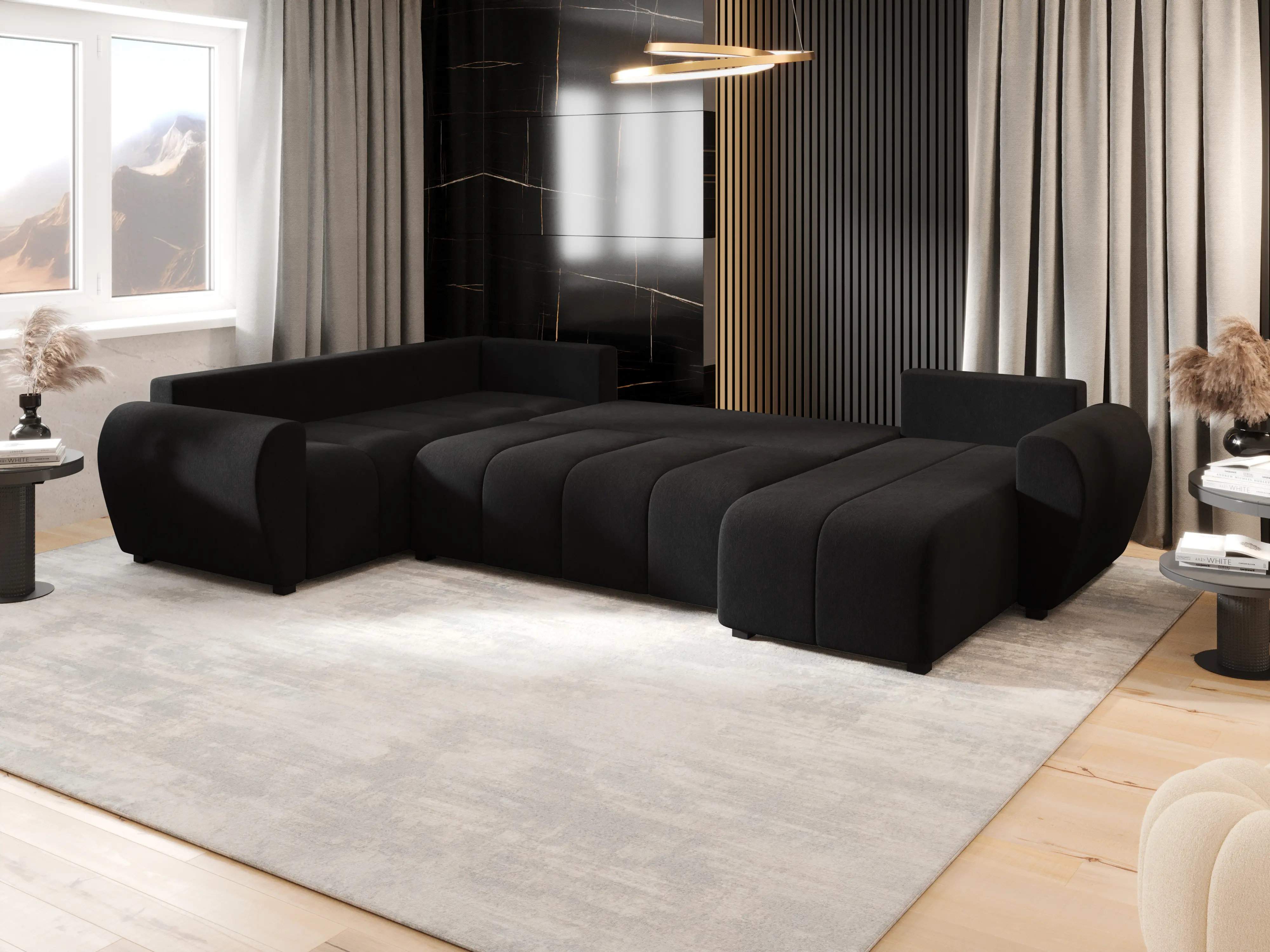 Canapea in forma de U Space Meble Molisa U Plus Cosmic 100 (Black)