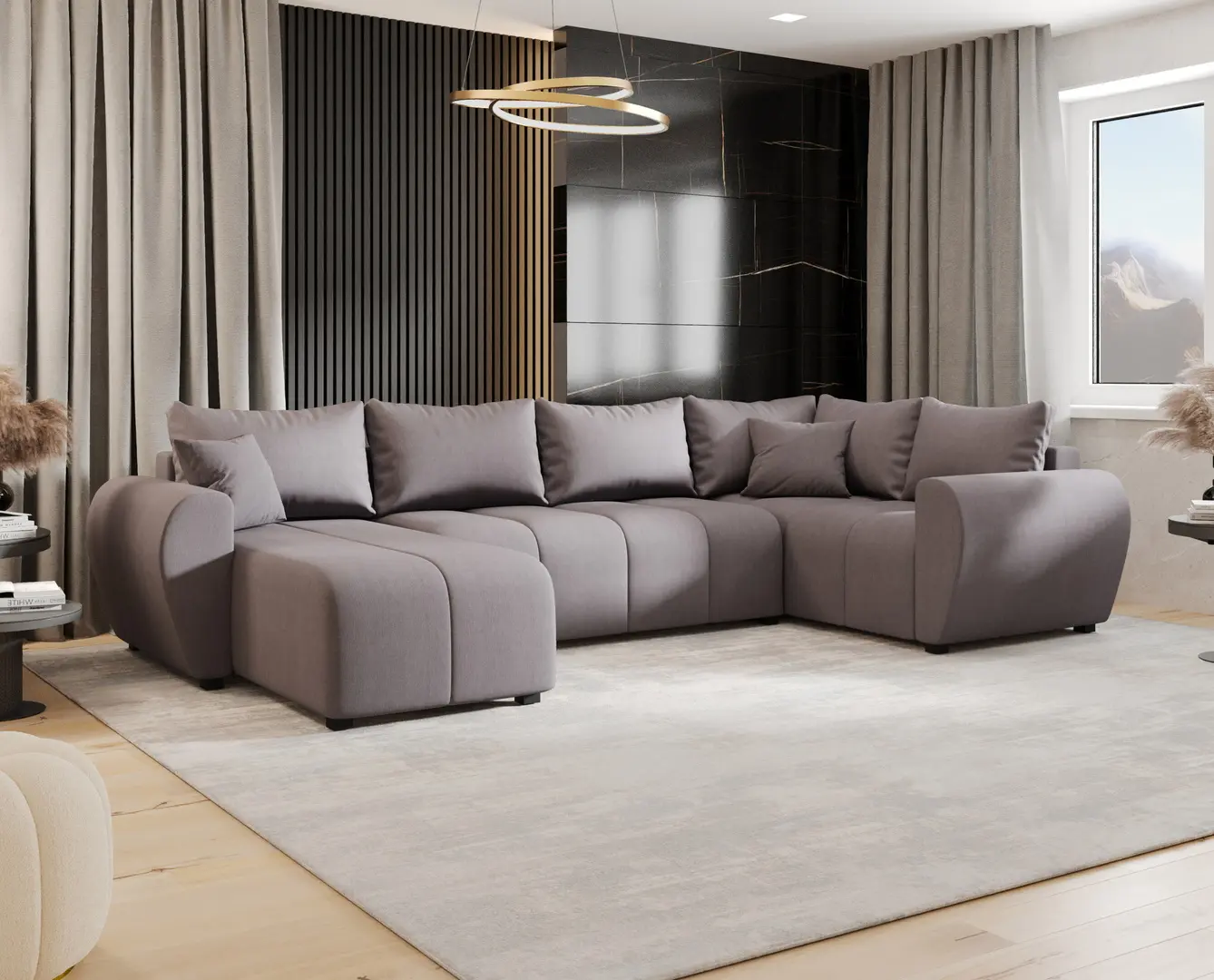 Canapea in forma de U Space Meble Molisa U Plus Cosmic 160 (Grey)