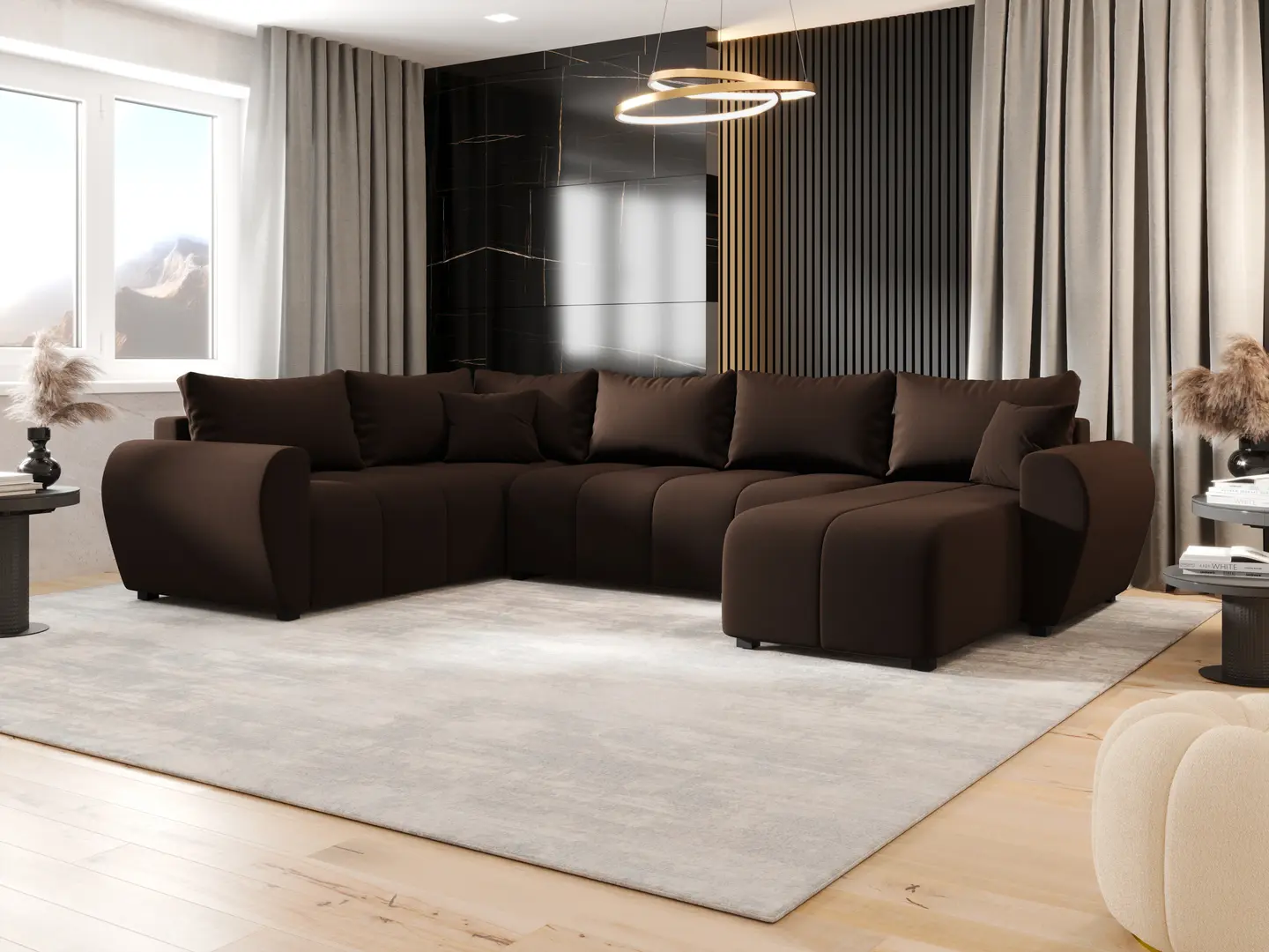 Canapea in forma de U Space Meble Molisa U Plus Cosmic 800 (Brown)