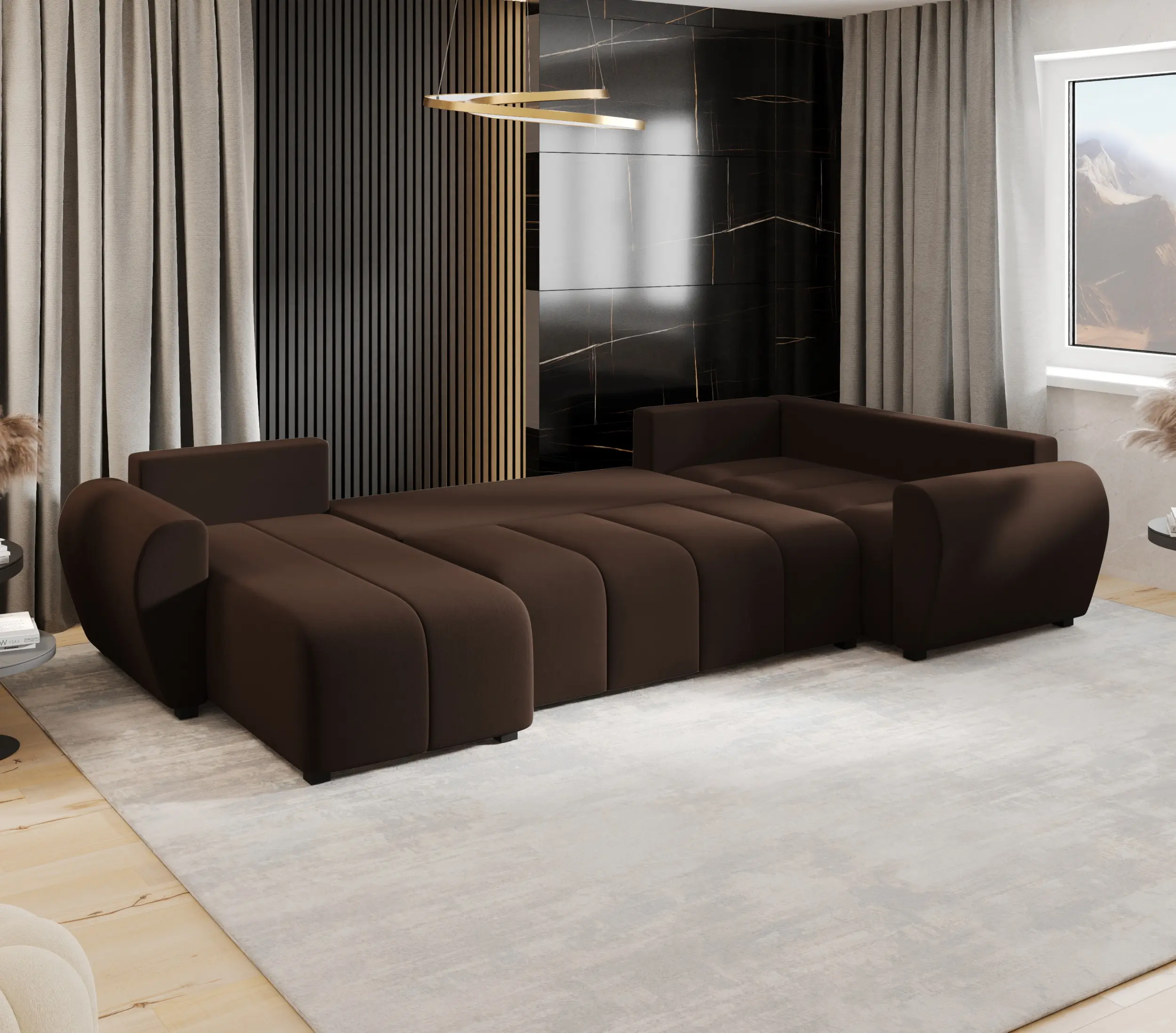 Canapea in forma de U Space Meble Molisa U Plus Cosmic 800 Right (Brown) - 7