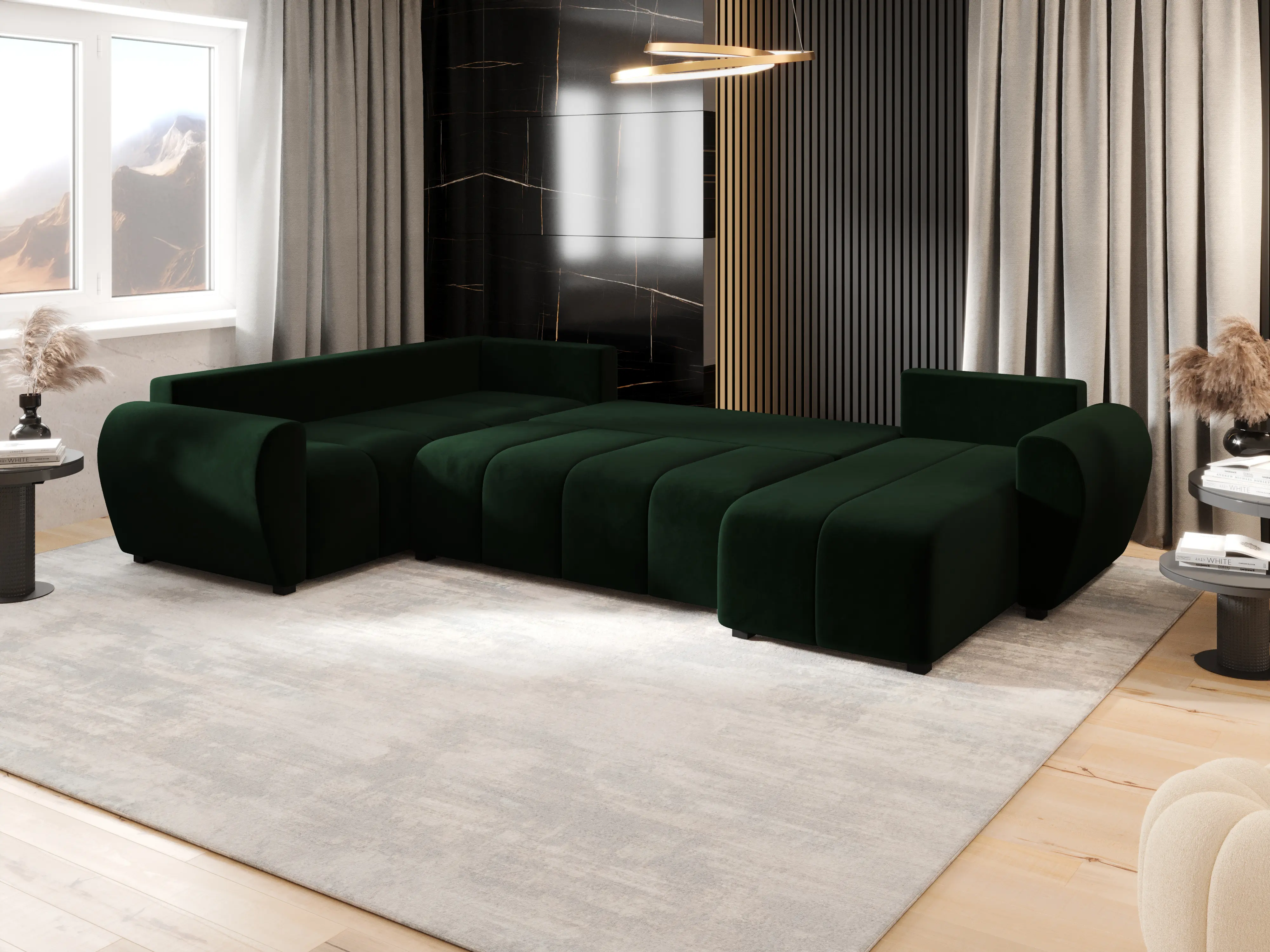 Canapea in forma de U Space Meble Molisa U Plus Itaka 10 (Green Dark)