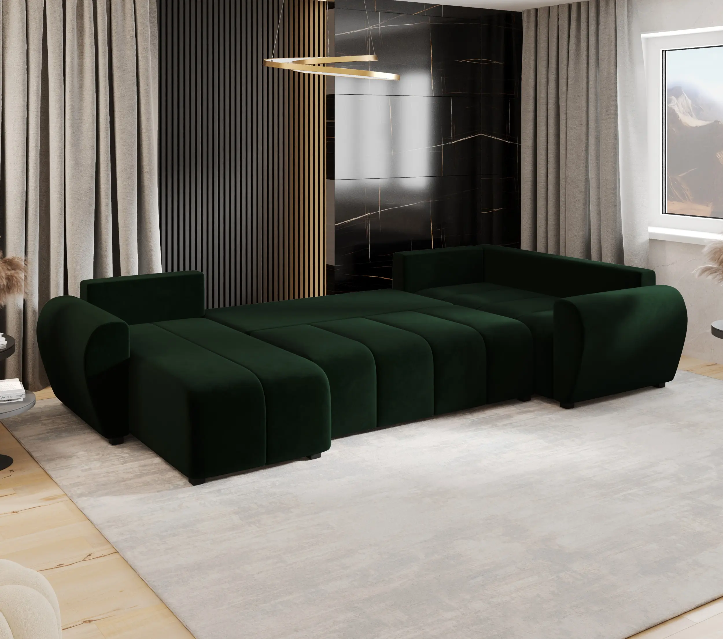 Canapea in forma de U Space Meble Molisa U Plus Itaka 10 Right (Dark Green) - 7