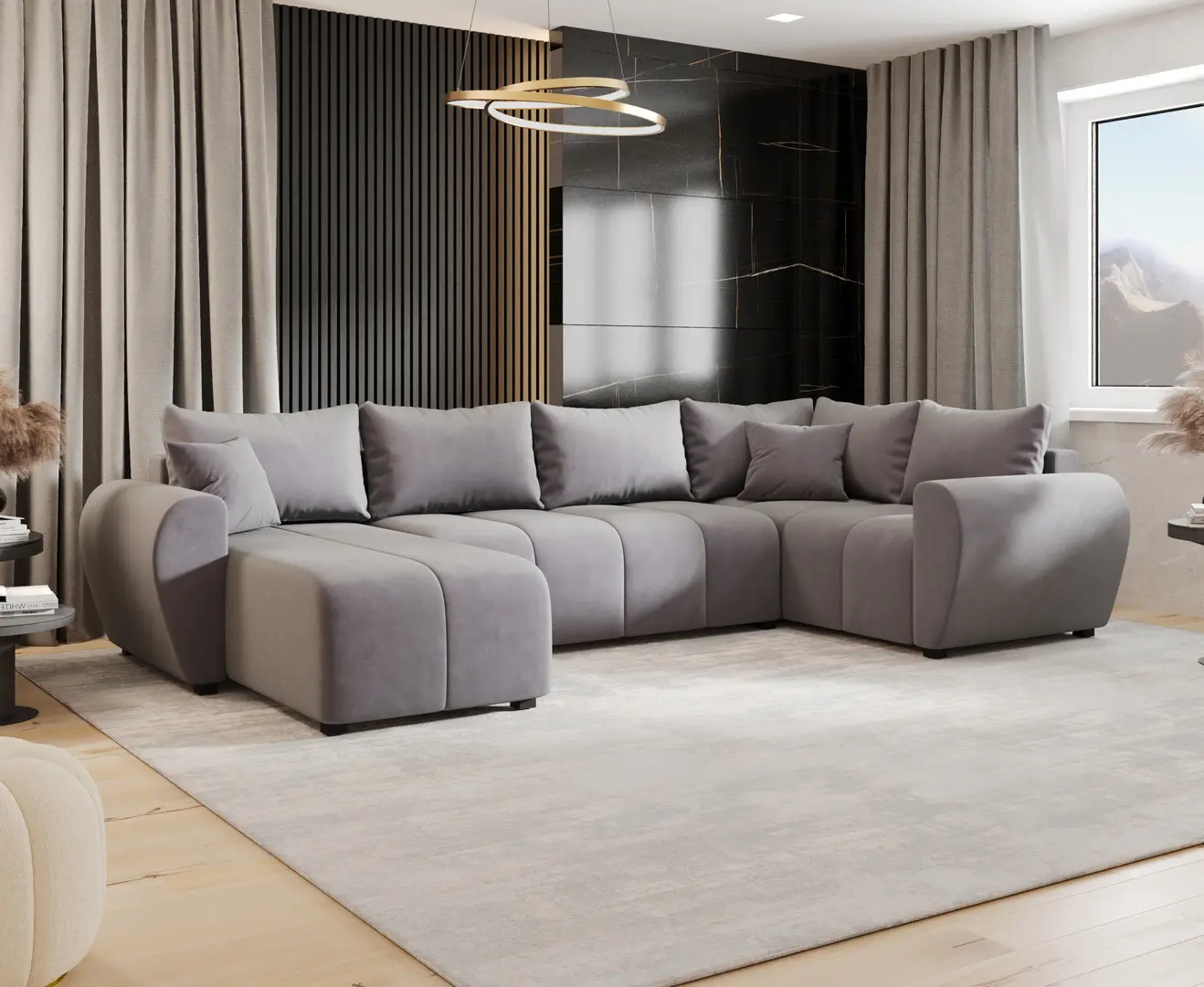 Canapea in forma de U Space Meble Molisa U Plus Itaka 50 Right (Light Grey)