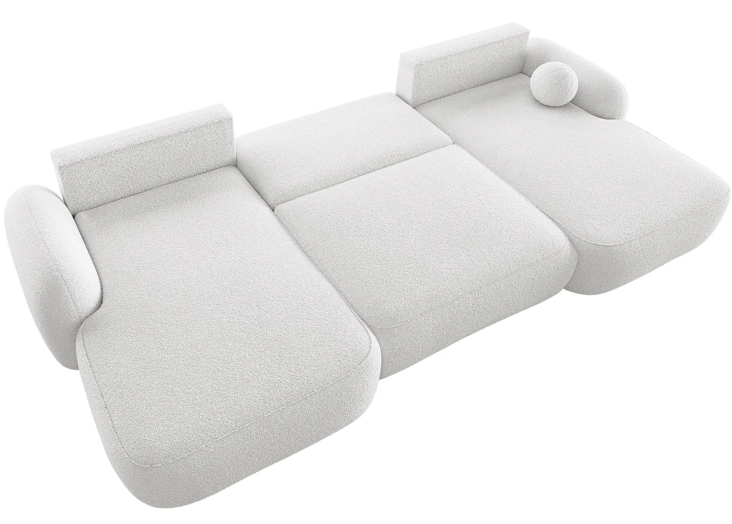 Canapea in forma de U Space Meble Molly U Terra Frotte 0 (White) - 5
