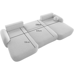 Canapea in forma de U Space Meble Molly U Terra Frotte 0 (White) Thumb