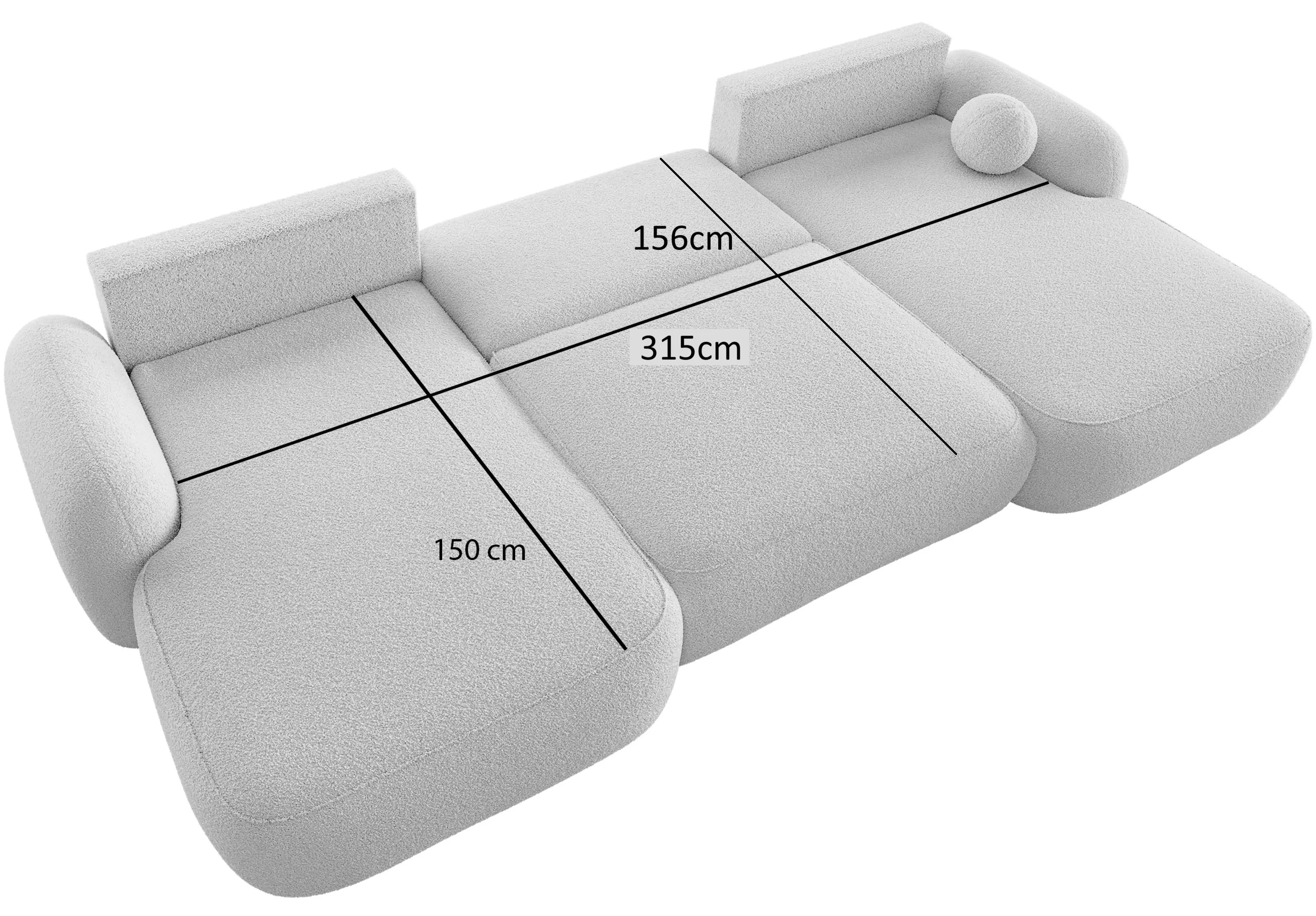 Canapea in forma de U Space Meble Molly U Terra Frotte 0 (White) - 6