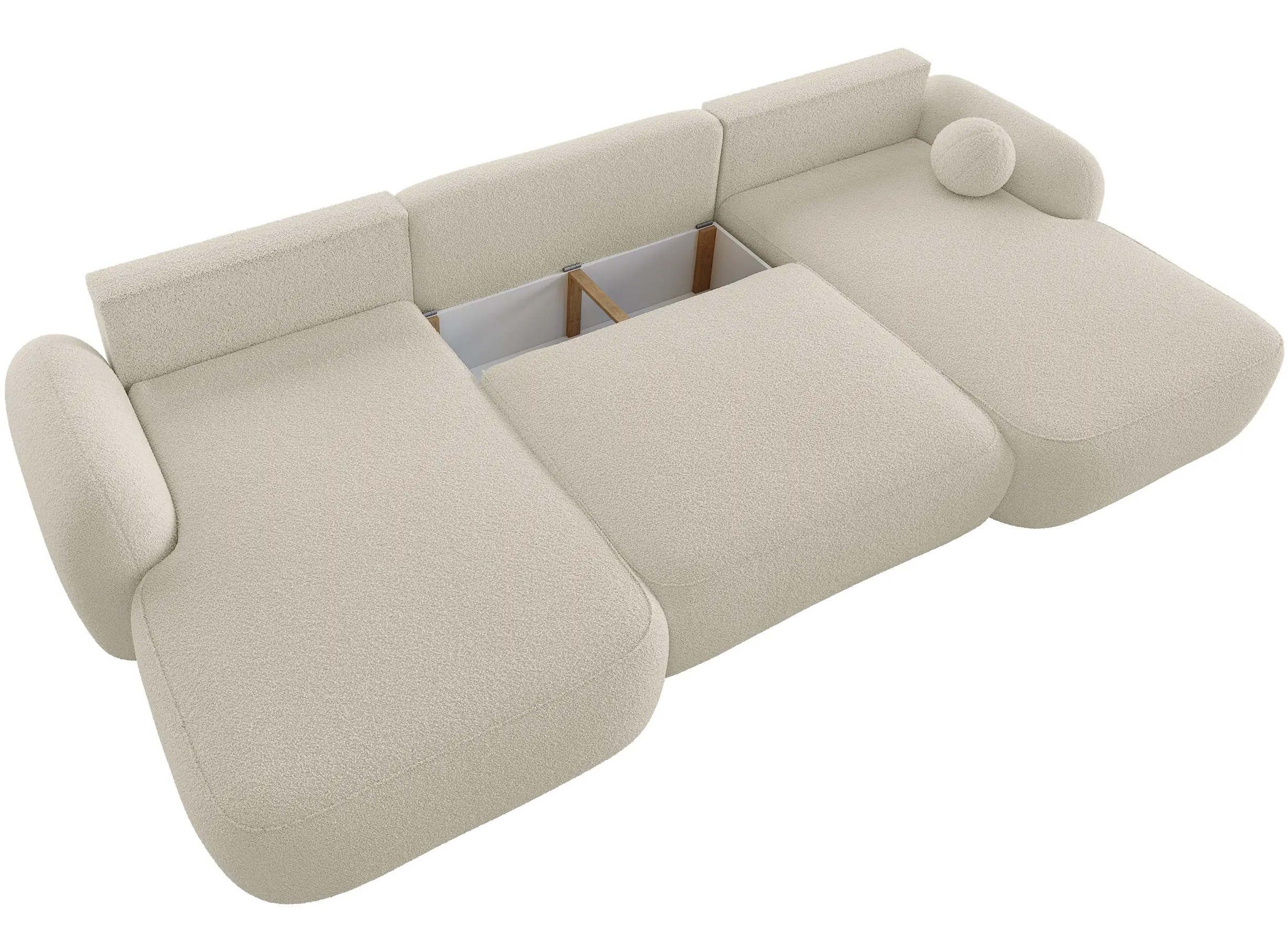 Canapea in forma de U Space Meble Molly U Terra Frotte 1 (Cream) - 5