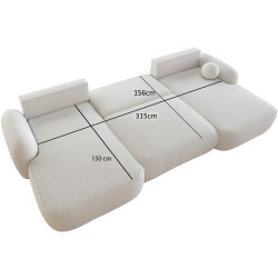 Canapea in forma de U Space Meble Molly U Terra Frotte 1 (Cream) Thumb
