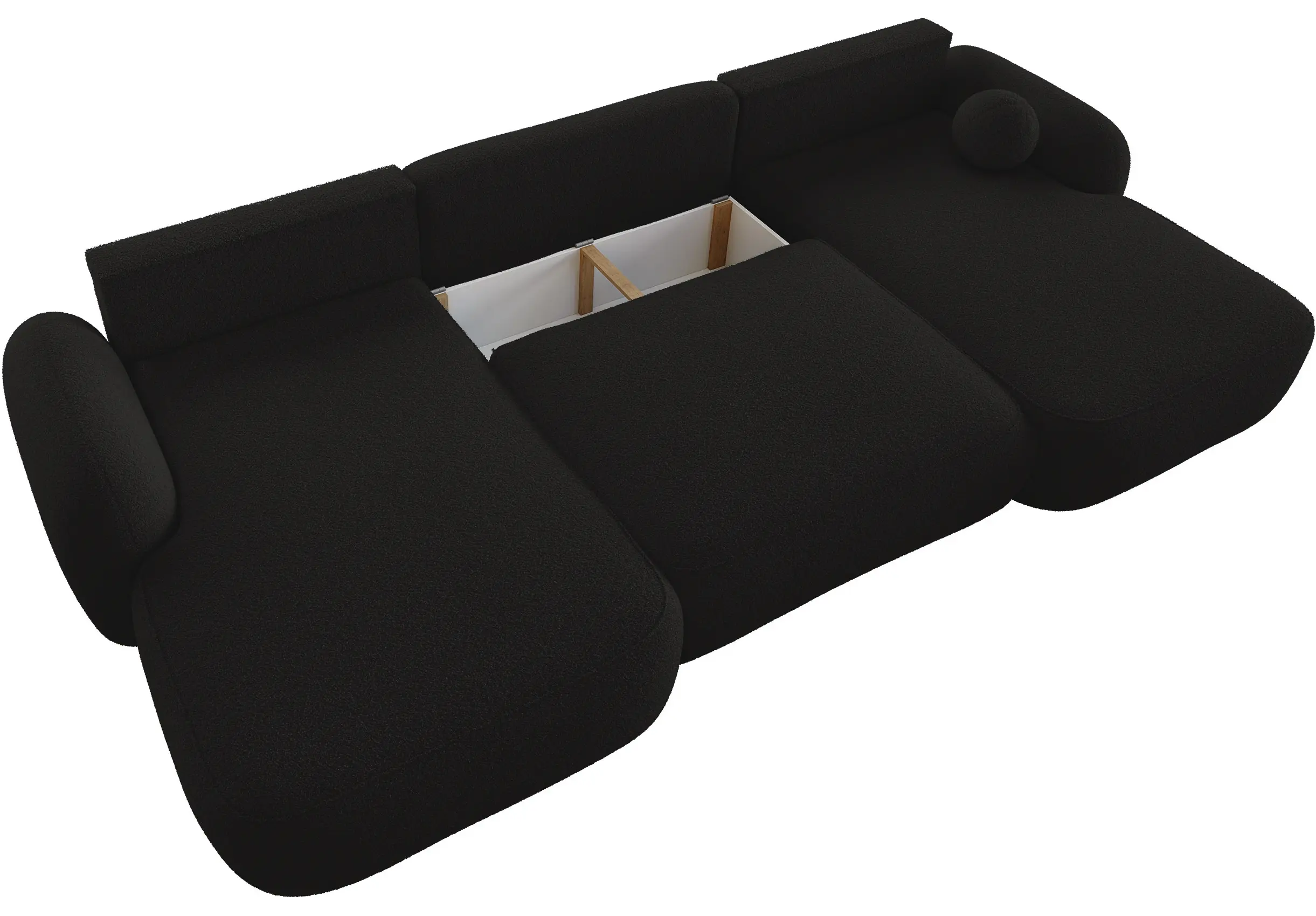Canapea in forma de U Space Meble Molly U Terra Frotte 14 (Black) - 4