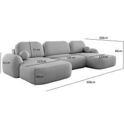 Canapea in forma de U Space Meble Molly U Terra Frotte 29 (Dark Grey) Thumb