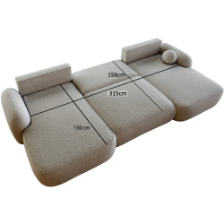 Canapea in forma de U Space Meble Molly U Terra Frotte 3 (Beige) Thumb