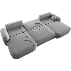 Canapea in forma de U Space Meble Molly U Terra Frotte 5 (Grey) Thumb