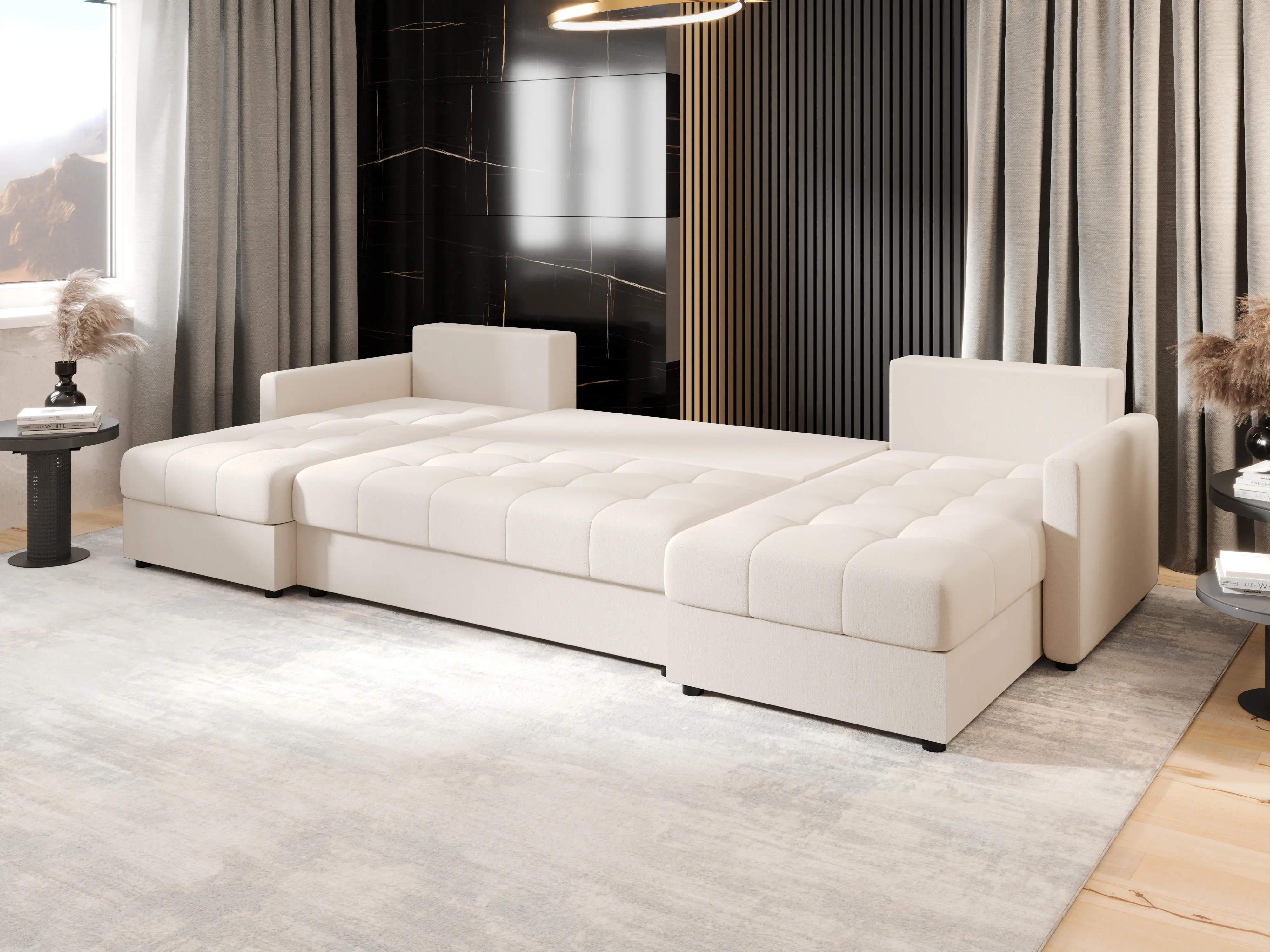 Canapea in forma de U Space Meble Mos U Bis Cosmic 10 (Cream)