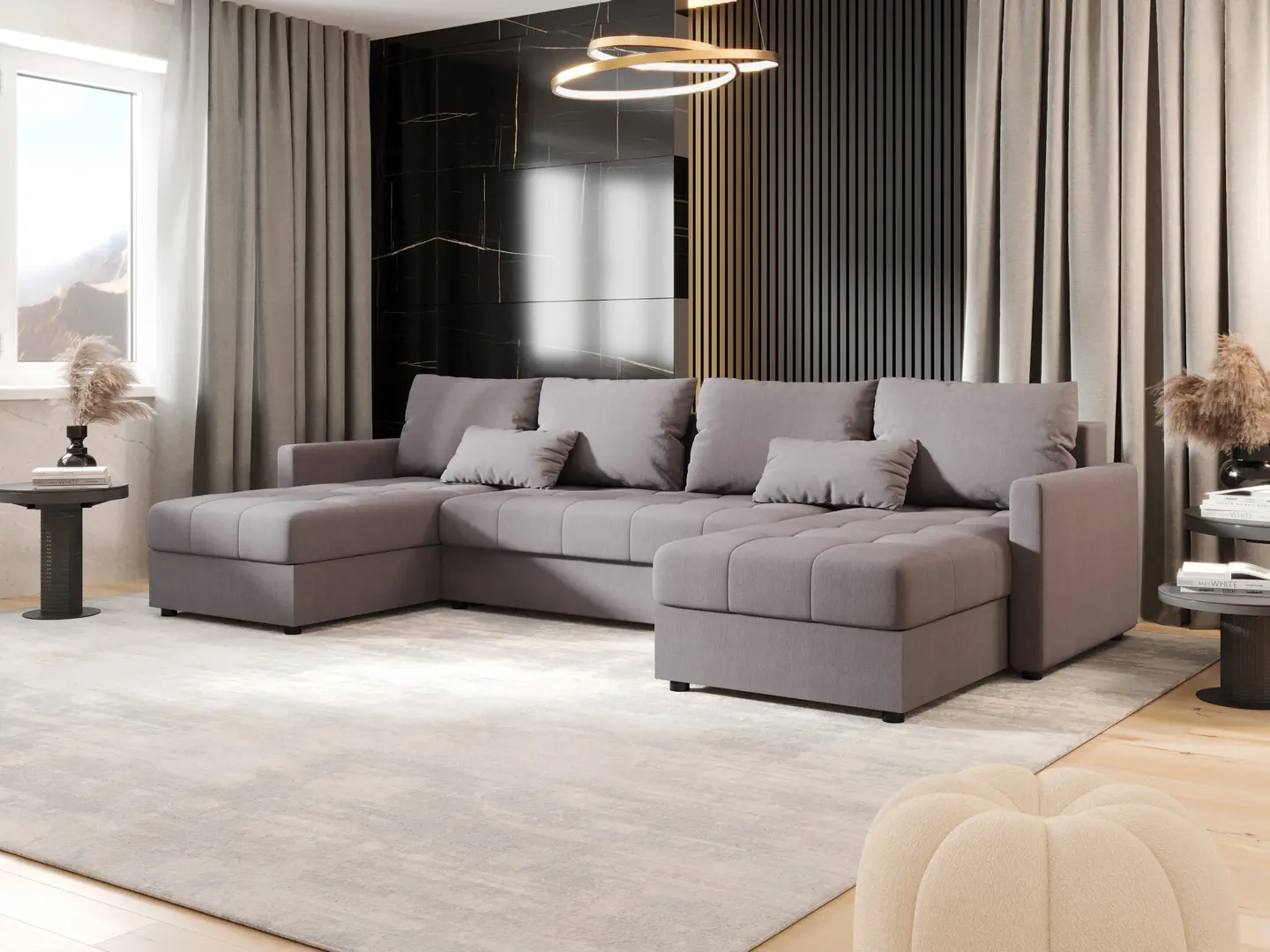 Диван П-образный Space Meble Mos U Bis Cosmic 160 (Gray)