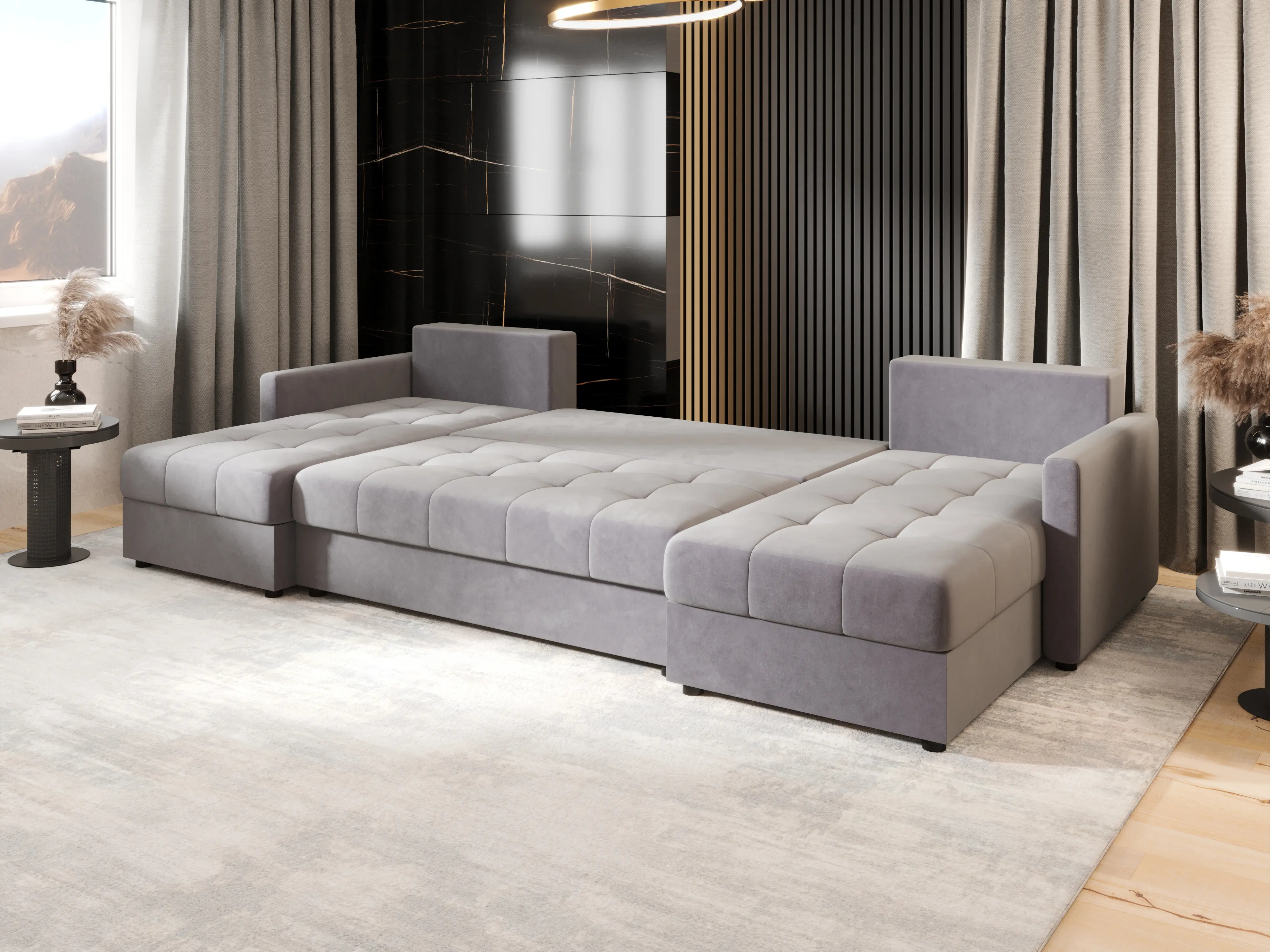 Canapea in forma de U Space Meble Mos U Bis Itaka 50 (Gray Light)