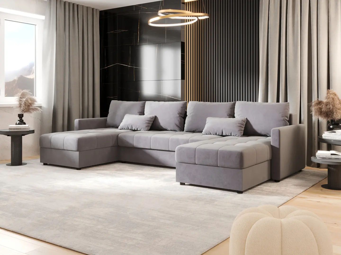 Canapea in forma de U Space Meble Mos U Bis Itaka 50 (Gray Light)