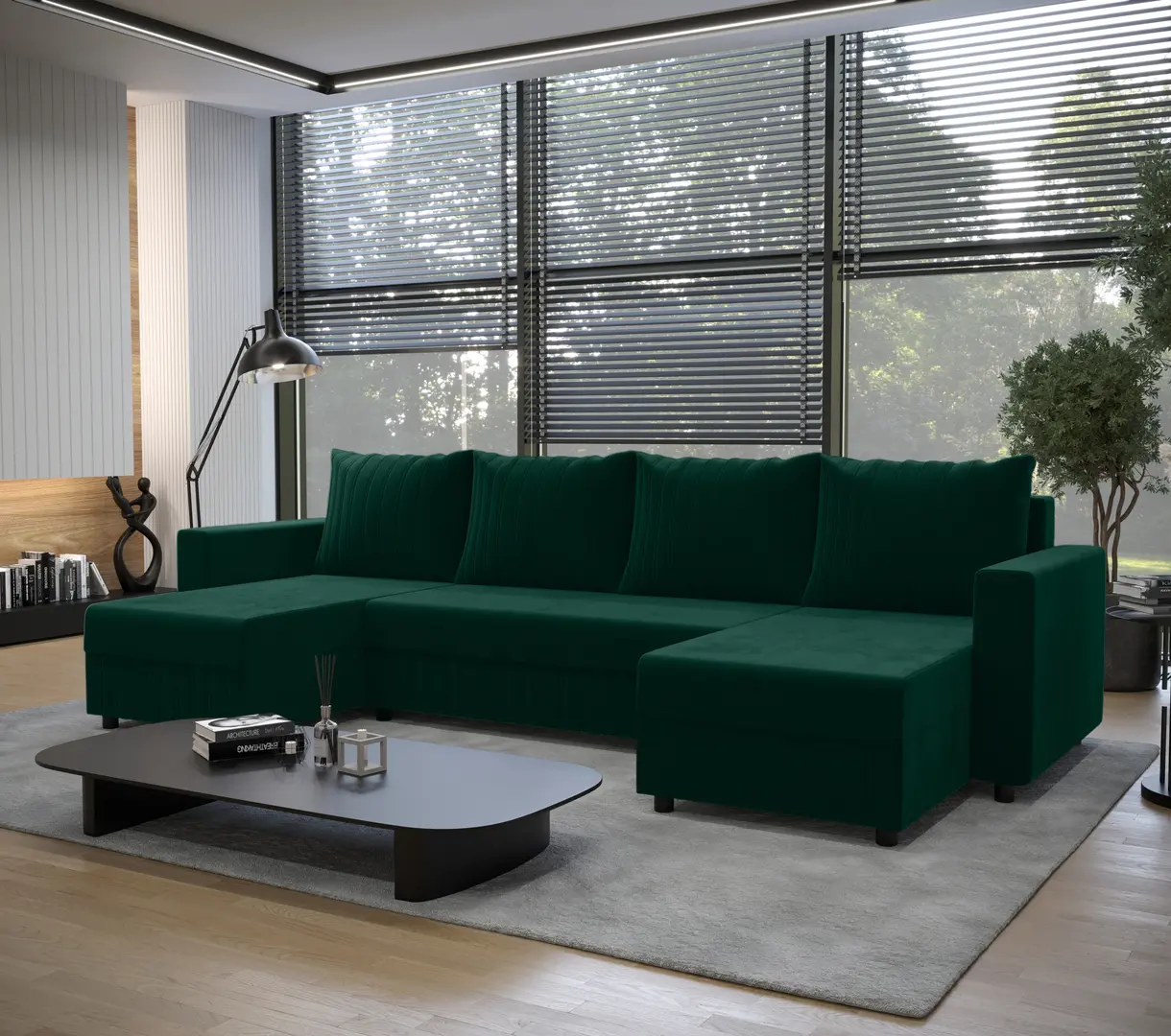 Canapea in forma de U Space Meble Park U Bis Riviera 38 (Dark Green)