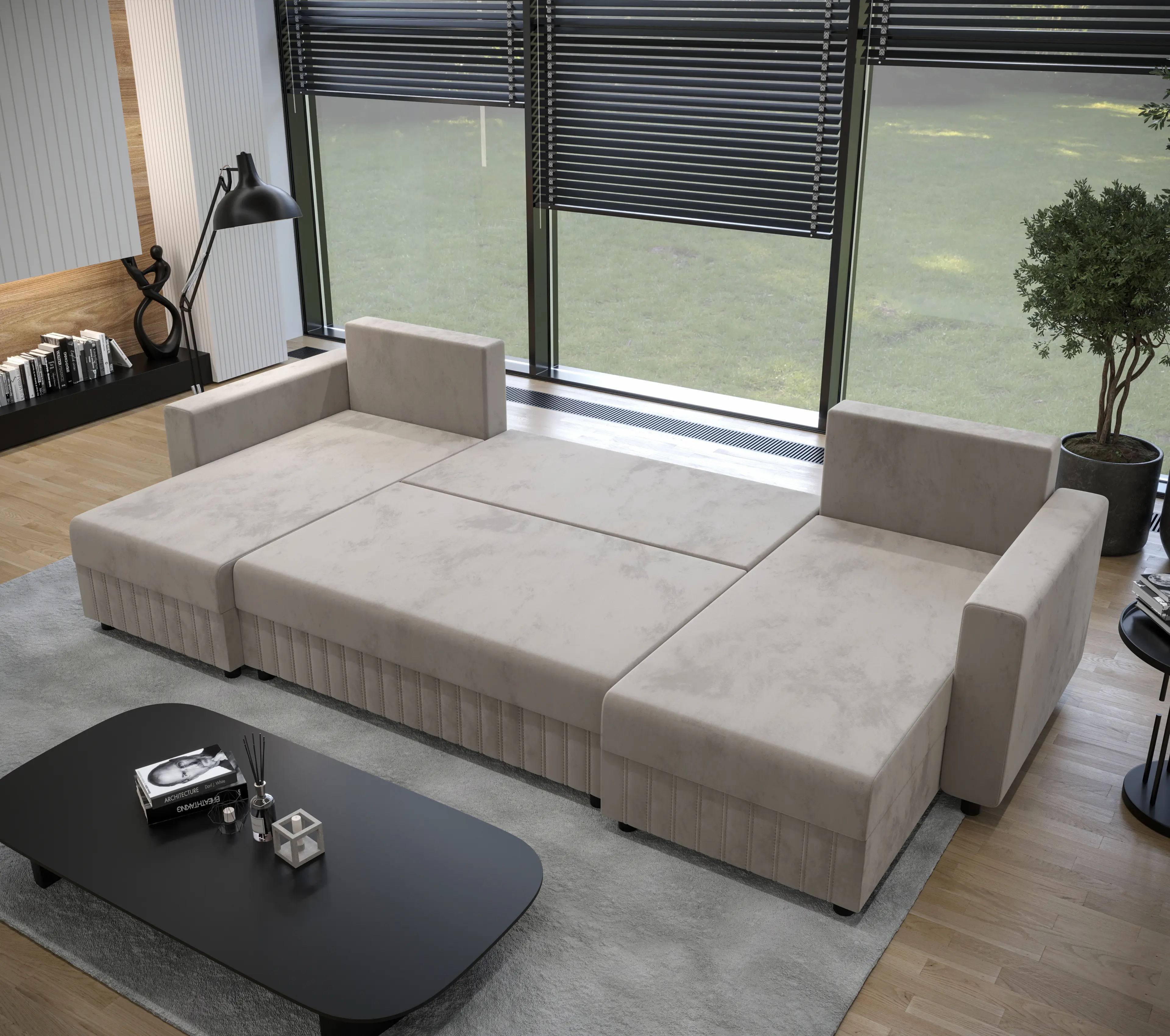 Canapea in forma de U Space Park U Bis Riviera 41 (Yellow Honey)