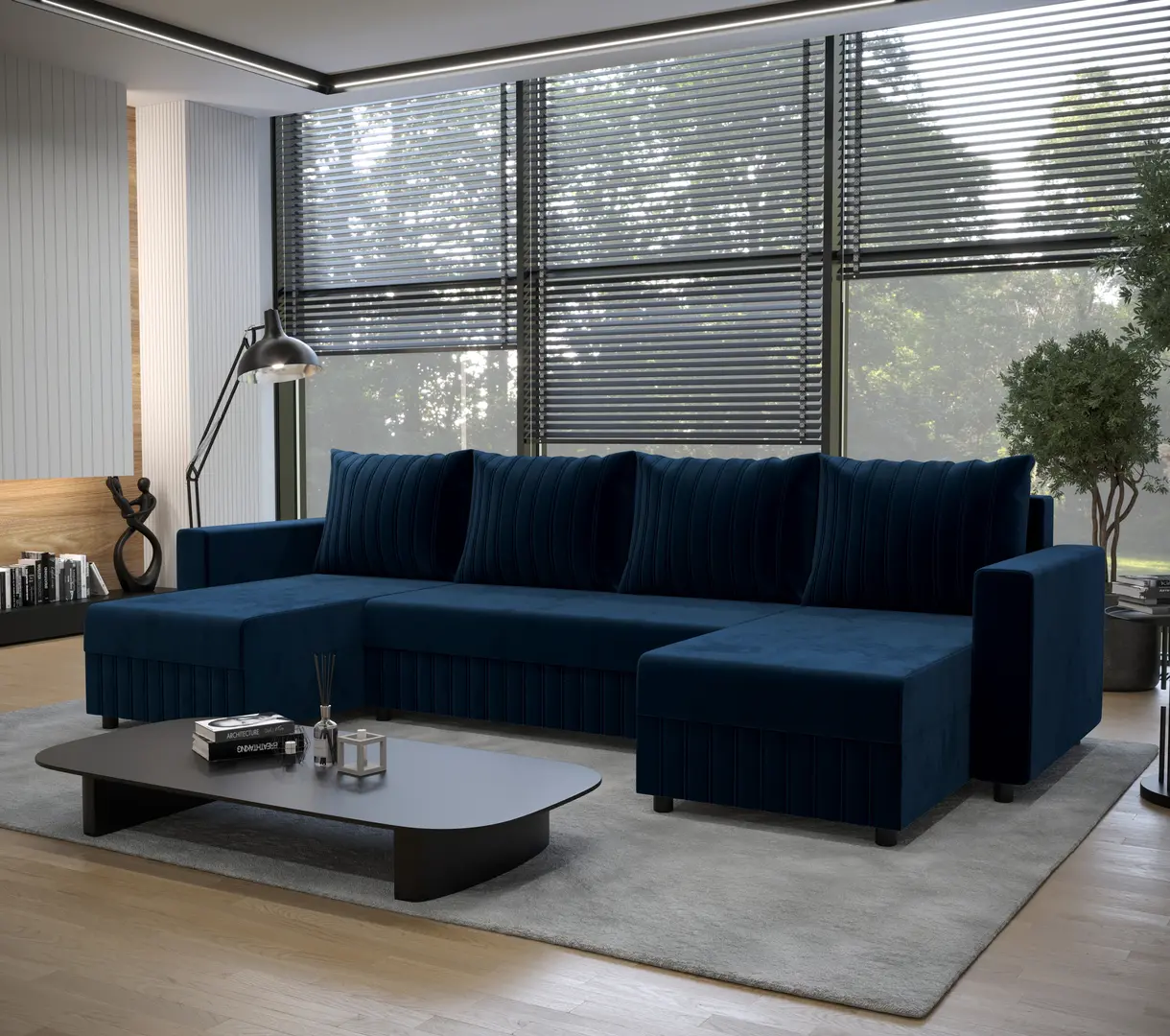 Canapea in forma de U Space Meble Park U Bis Riviera 81 (Blue)