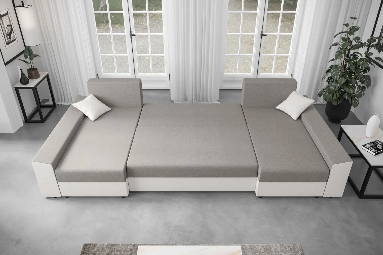 Диван П-образный Space Meble Paul U Sawana 05/Sawana 14 (Gray Dark/Black) - 4