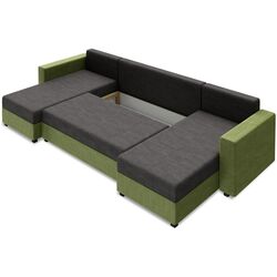 Диван П-образный Space Meble Star U Bis Sawana 14/Sawana 21 (Black/Gray) Thumb