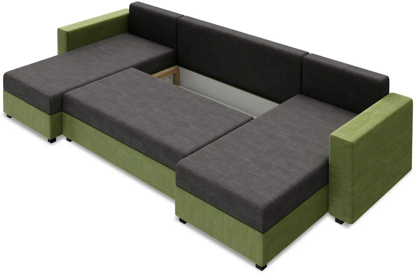 Диван П-образный Space Meble Star U Bis Sawana 14/Sawana 21 (Black/Gray) - 4