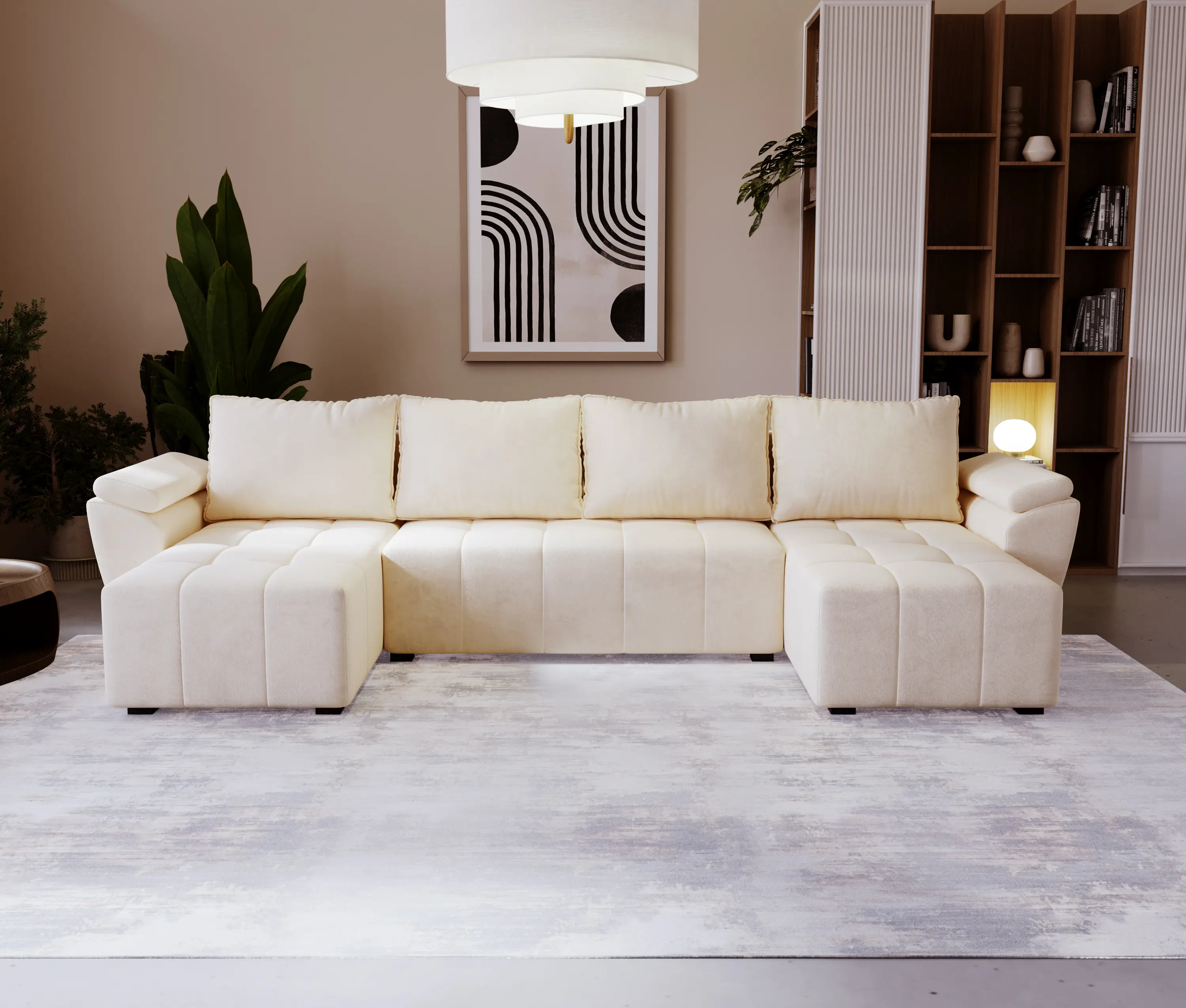 Canapea in forma de U Space Meble Zeus U Bis Monolith 02 (Light Beige)