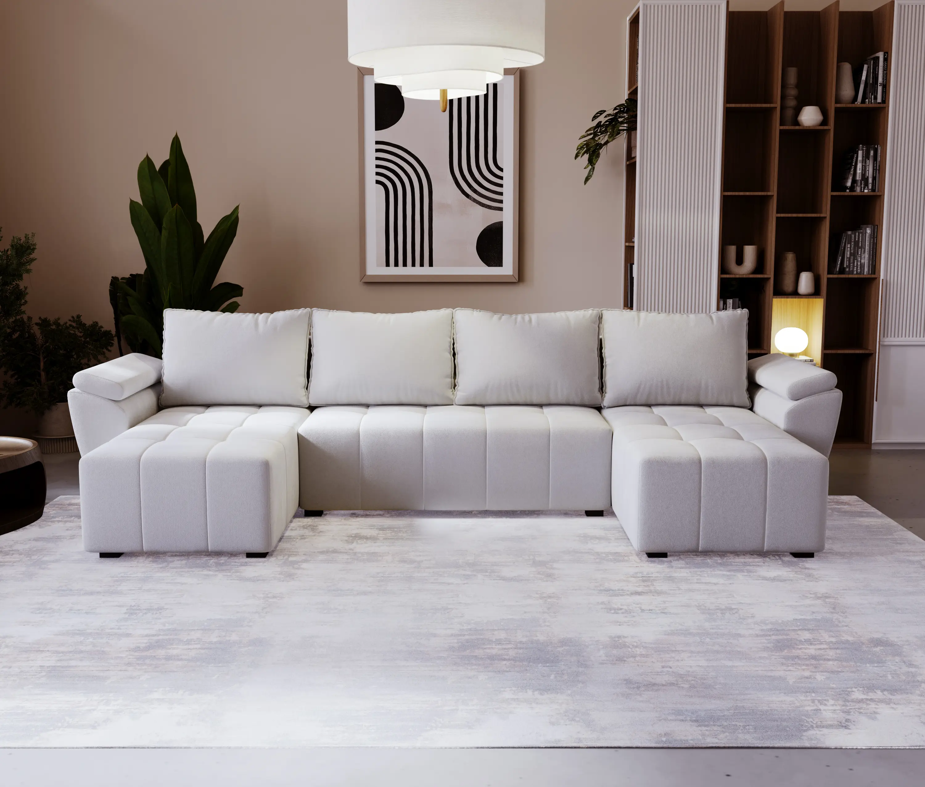 Canapea in forma de U Space Meble Zeus U Bis Monolith 84 (Gray Light)