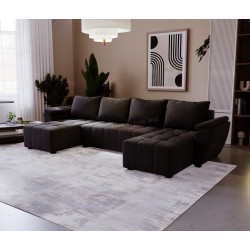 Диван П-образный Space Meble Zeus U Bis Monolith 97 (Dark Graphite)