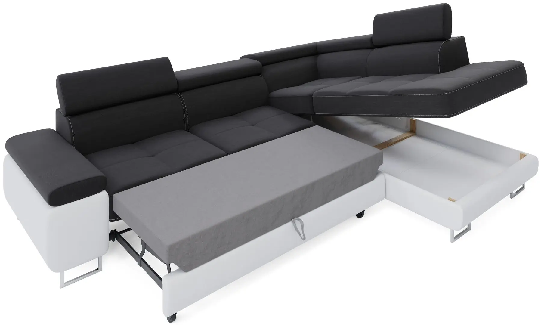 Canapea de colt Space Meble Anton L Right Kornet 04/D33 (Brown/Brown Dark)