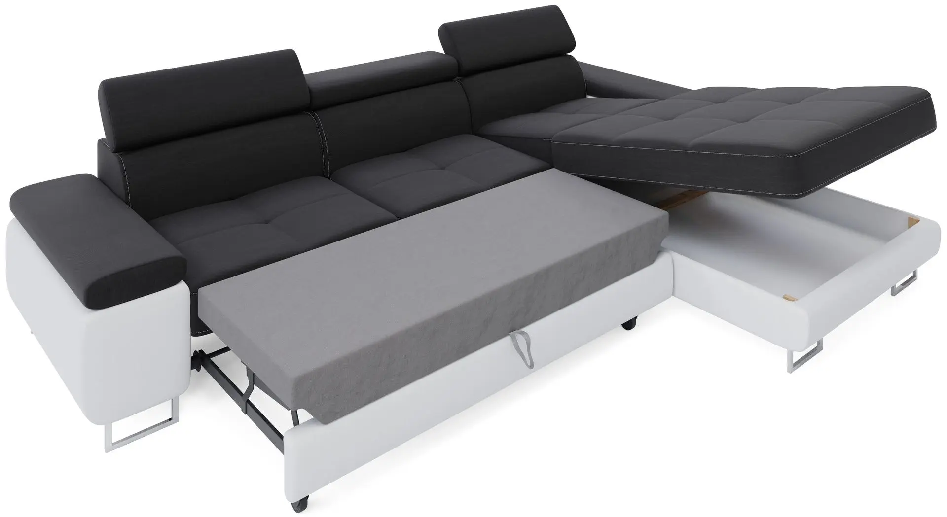 Canapea de colt Space Meble Anton Mini Right Kornet 02/D8 (Gray/Black)