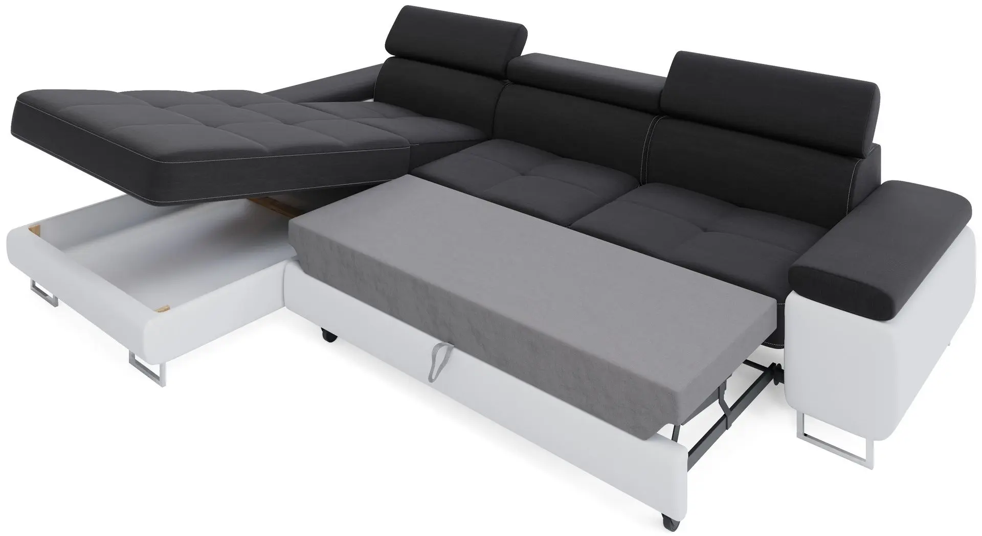 Canapea de colt Space Meble Anton Mini Left Sawana 14/D511 (Black/White)