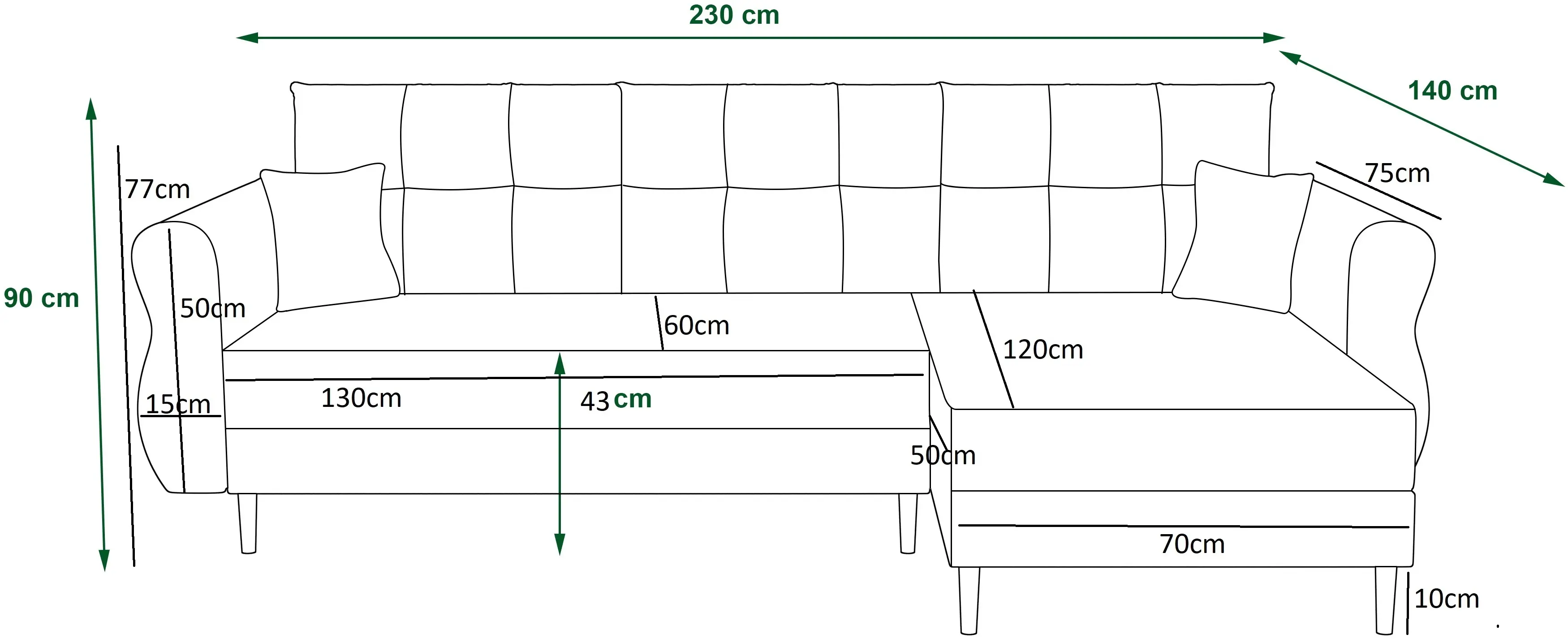 Canapea de colt Space Meble Apollo L Itaka 48 (Beige Dark)