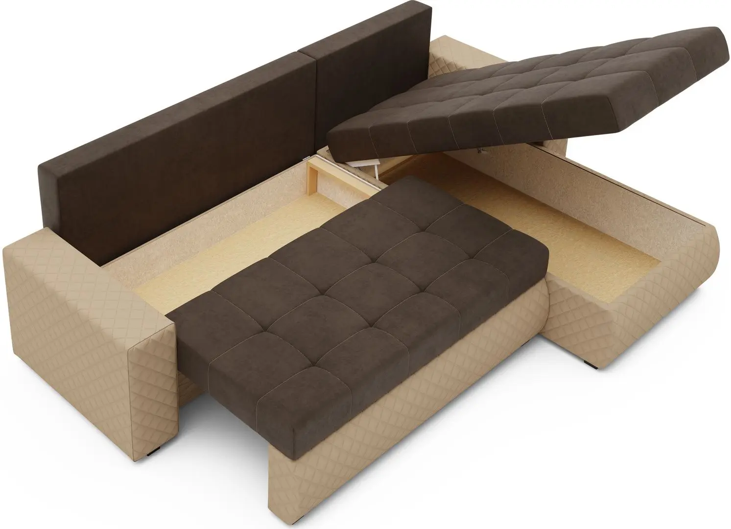 Canapea de colt Space Meble Bolt BIS (Brown/Beige)